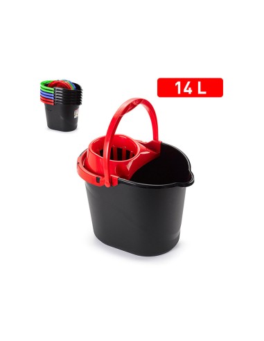 Cubo fregona plasticforte new black clean 14...