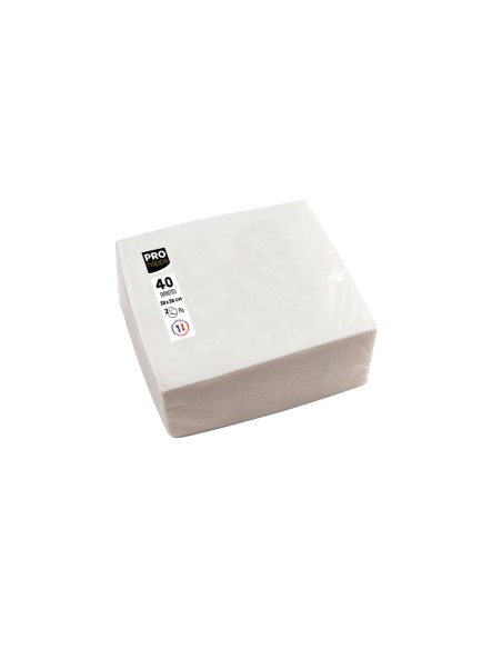 Servilleta pronappe celulosa micro grofada 38x38 cm 2 capas color blanco paquete de 40 unidades