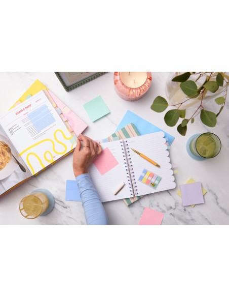Banderitas separadoras dispensador post-it index flags 683-5 pastelo 11,9x43,2 mm pack de 20 unidades x 5