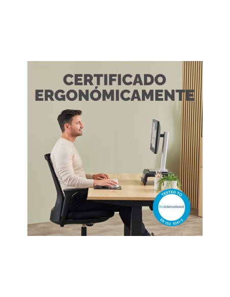 Alfombrilla para raton fellowes con reposamuñecas breyta negro 250x210x25 mm