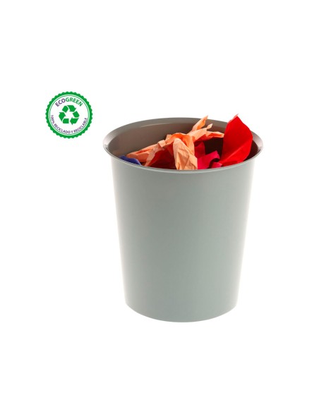 Papelera plastico archivo 2000 reciclable 100% 18 litros color gris 290x310 mm