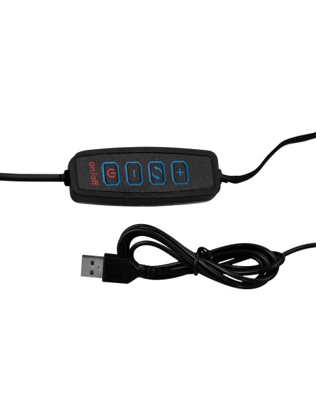 Lampara de escritorio q-connect hadar led 8w 380lm aluminio con pinza y lupa brazo doble color negro