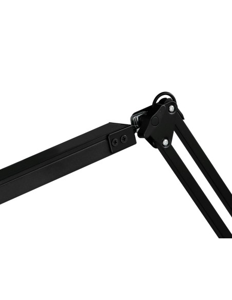 Lampara de escritorio q-connect rigel led 8w 320 lm aluminio con pinza brazo doble3 articulaciones color negro