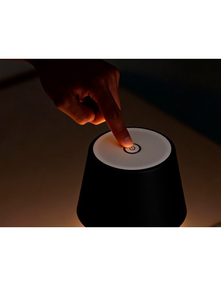 Lampara de escritorio q-connect nova led 2w 200 lm metalica tactil recargable usb-c color negro