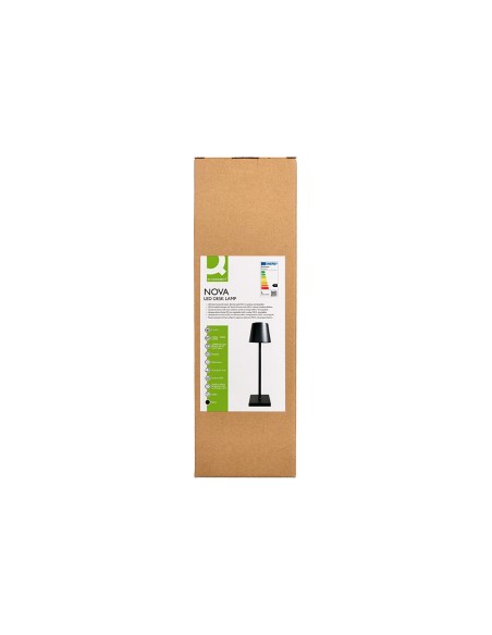 Lampara de escritorio q-connect nova led 2w 200 lm metalica tactil recargable usb-c color negro