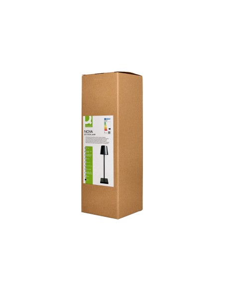 Lampara de escritorio q-connect nova led 2w 200 lm metalica tactil recargable usb-c color negro