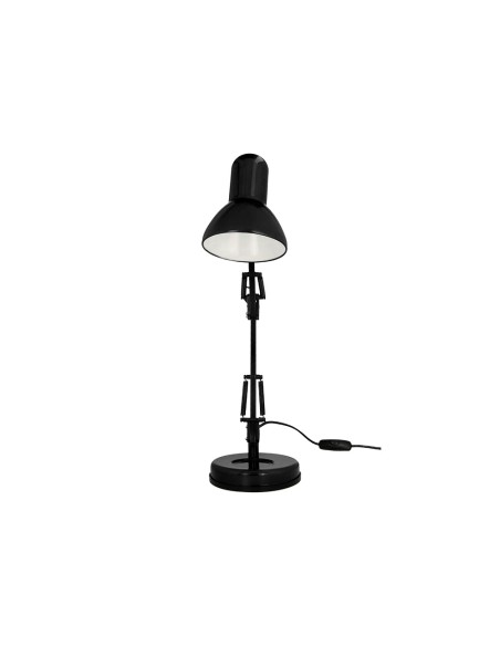 Lampara de escritorio q-connect polaris metalica con interruptor brazo doble tres articulaciones color negro