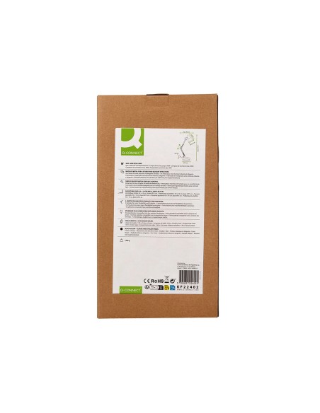 Lampara de escritorio q-connect polaris metalica con interruptor brazo doble tres articulaciones color negro