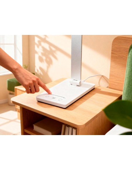 Lampara de escritorio q-connect vega led 10w 400 lm tactil 5 niveles de color brillo regulable color blanco