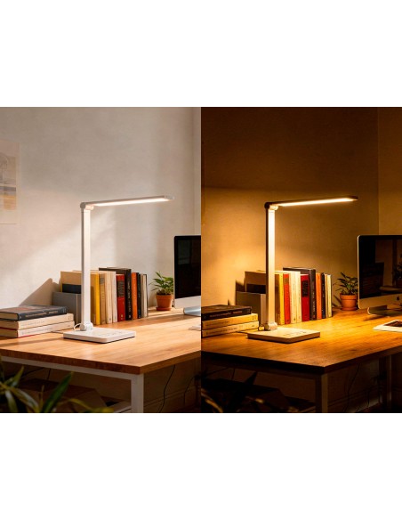 Lampara de escritorio q-connect vega led 10w 400 lm tactil 5 niveles de color brillo regulable color blanco
