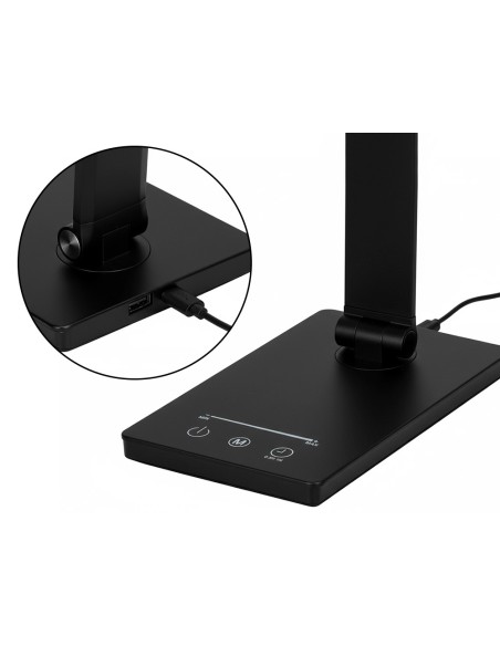 Lampara de escritorio q-connect vega led 10w 400 lm tactil 5 niveles de color brillo regulable color negro