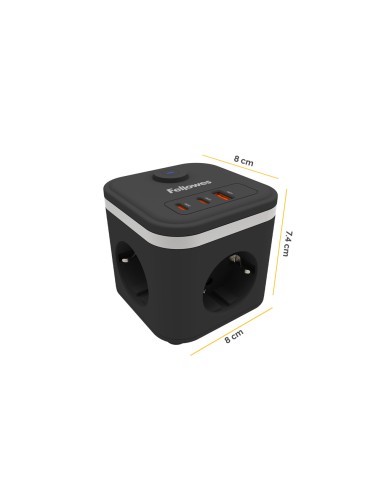 Regleta fellowes cubo multienchufes 3 tomas...
