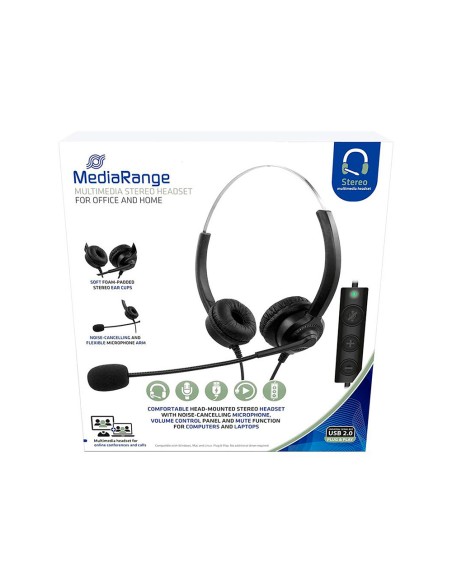 Auricular mediarange biaural diadema con microfono cable 2 m