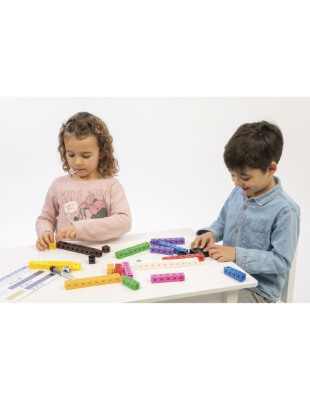 Cubo engarzable para juegos matematicos set de 100 unidades en 10 colores surtidos + 3 años