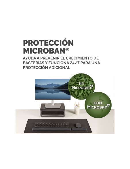 Reposamuñecas fellowes mini breyta negro 190x70x25 mm