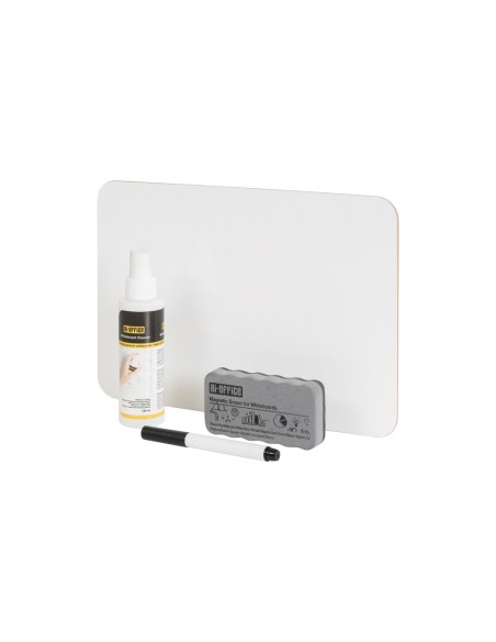 Set escolar bi-office 35 pizarra blanca melamina doble cara a4 + 35 borradores + 35 rotuladores + 1 spray