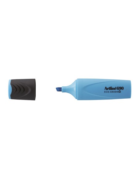 Rotulador artline fluorescente ek-690 eco green punta biselada 1-4 mm azul