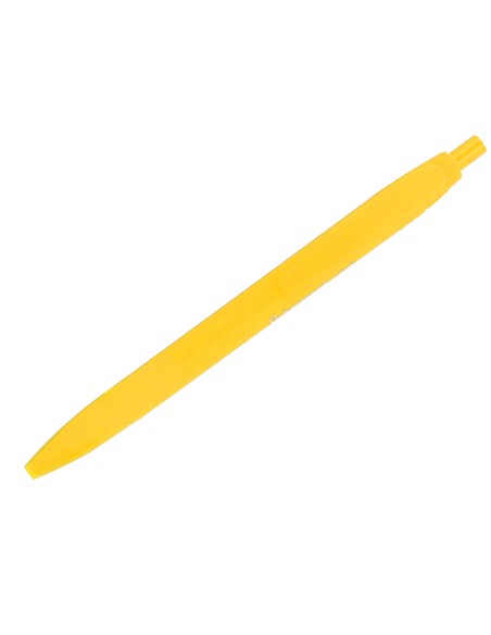 Boligrafo liderpapel punta 1 mm retractil con clip acabado soft touch tinta azul cuerpo amarillo