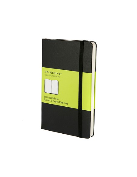 Libreta moleskine tapa dura liso 192 hojas color negro cierre con goma 90x140 mm