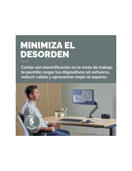 Regleta fellowes sobremesa 1 toma + usb a + usb c color negro