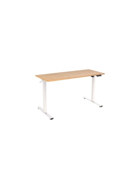 Mesa regulable rocada e-table eco regulable en altura electrica estructura metalica blanco/roble 120x60 cm