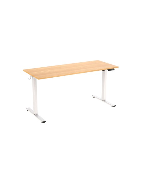 Mesa regulable rocada e-table eco regulable en altura electrica estructura metalica blanco/haya 120x60 cm