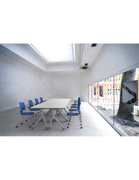 Mesa abatible rocada e-table regulable en altura estructura metalica gris/haya 160x70 cm