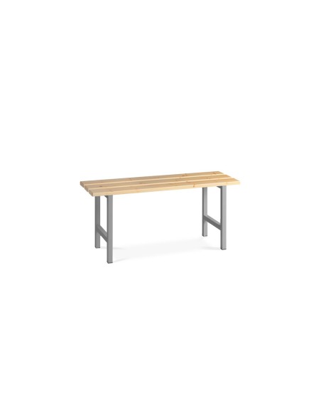 Banco de madera estructura acero y listones de pino barniz 1500 mm