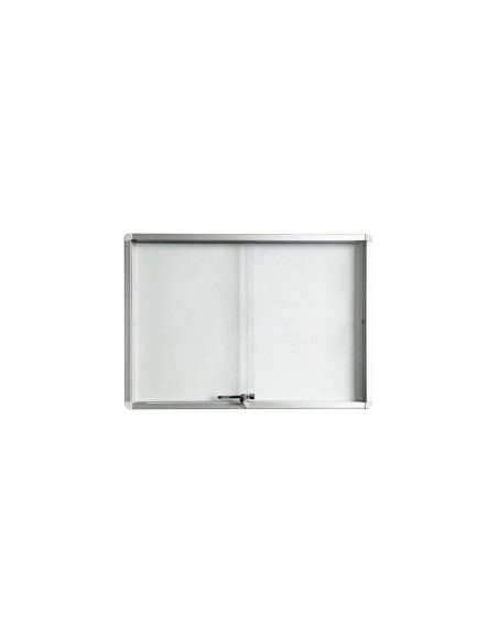 Vitrina de anuncio rocada lacada magentica puerta corredera 12xa4