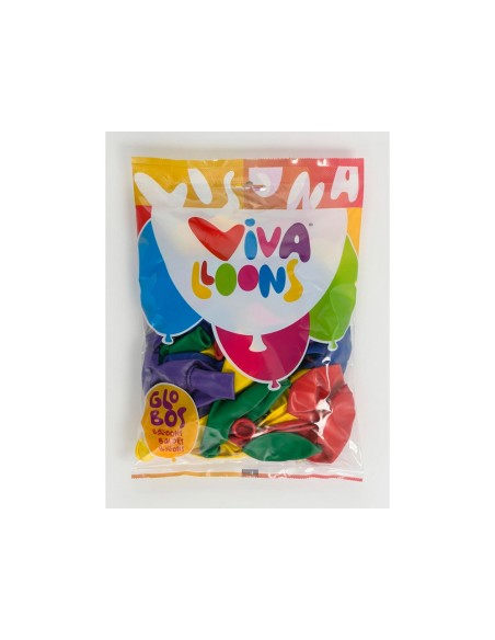 Globo 100% latex biodegradable vivalloons bolsa de 50 unidades colores surtidos
