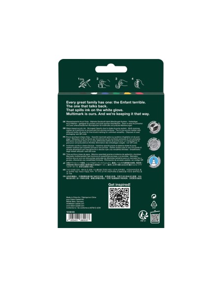 Rotulador faber castell acrilico doble punta caja de 6 unidades colores basicos surtidos