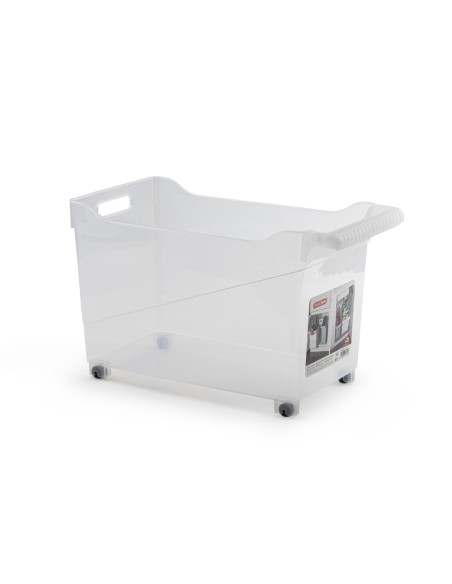Carrito multiusos plasticforte n 2 transparente con asa 240x455x275 mm