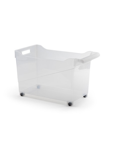 Carrito multiusos plasticforte n 2 transparente con asa 240x455x275 mm