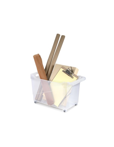 Carrito multiusos plasticforte n 2 transparente con asa 240x455x275 mm