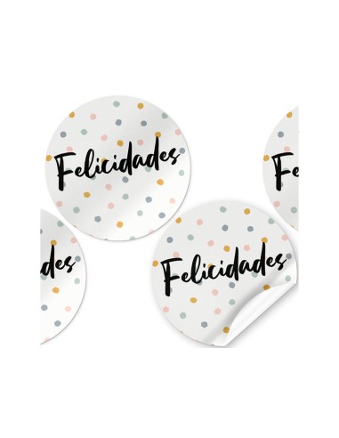Etiqueta adhesiva arguval felicidades redondas...