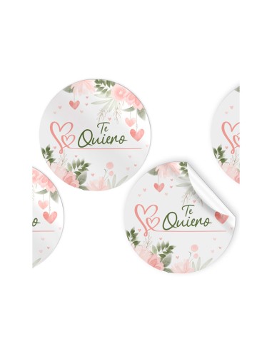 Etiqueta adhesiva arguval redonda flores te...