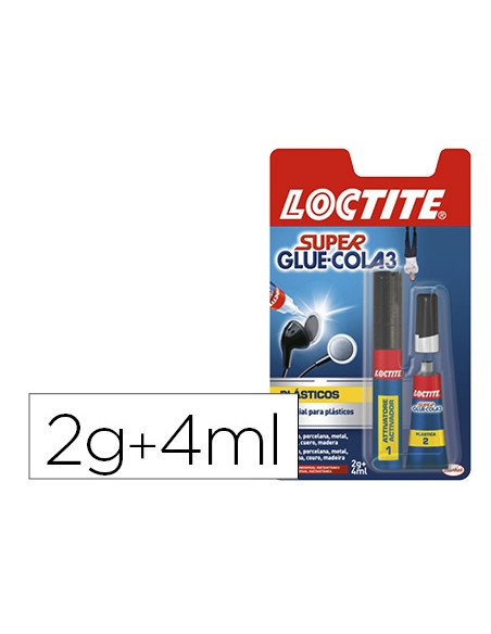 Pegamento loctite super glue 3 adhesivo instantaneo especial plastico dificiles blister 1 tubo 2 gr + 1 rotulador 4 ml