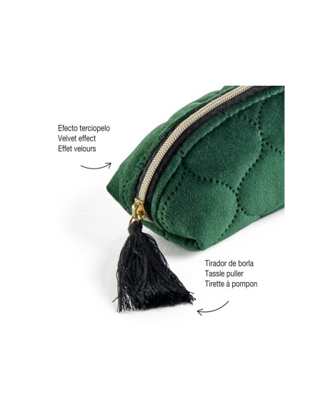 Bolso portatodo miquelrius highland days terciopelo verde 215x60x58 mm