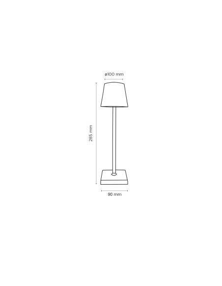 Lampara de escritorio q-connect nova led 2w 200 lm metalica tactil recargable usb-c color negro