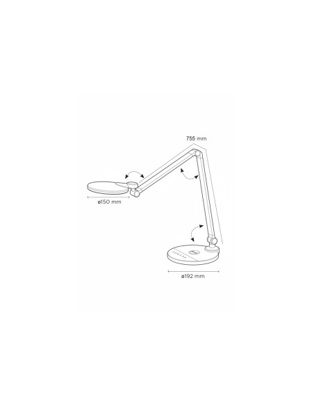 Lampara de oficina q-connect sobremesa profesional aluminio 9w 120 led cargador movil color negro