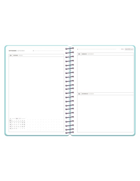 Agenda escolar antartik 26-27 espiral pack and go diseños surtidos bilingüe 80g papel fsc
