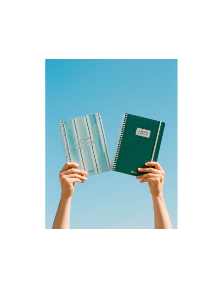 Agenda escolar liderpapel 26-27 espiral pattern dia pagina a5+ bilingue 80g papel fsc lineas
