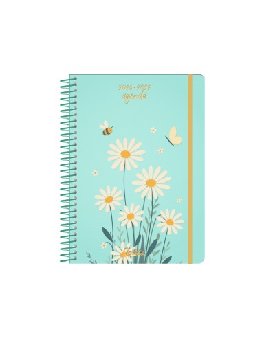 Agenda escolar liderpapel 26-27 espiral flowers...