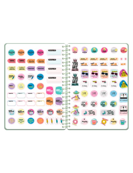 Agenda escolar liderpapel 26-27 espiral military dia pagina a5+ bilingue 80g papel fsc verde