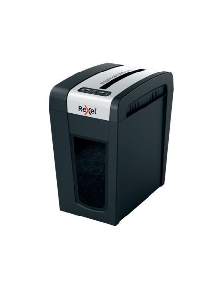Destructora de documentos rexel secure mc6-sl eu capacidad 6 hojas grapas clips tarjetas y cd 18 l