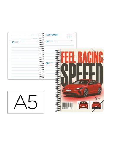 Agenda escolar liderpapel 26-27 espiral cars...
