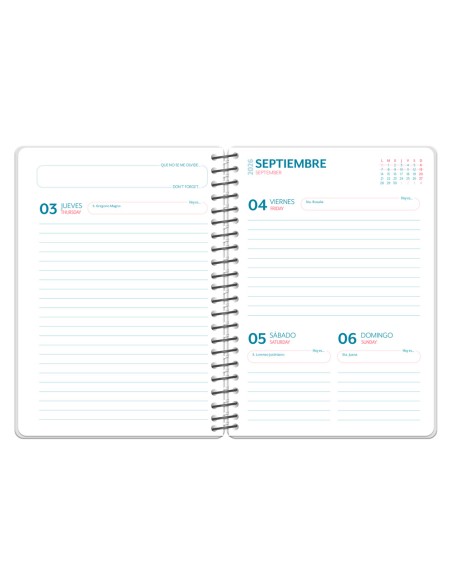 Agenda escolar liderpapel 26-27 espiral cars dia pagina a5 bilingue 80g papel fsc coche rojo