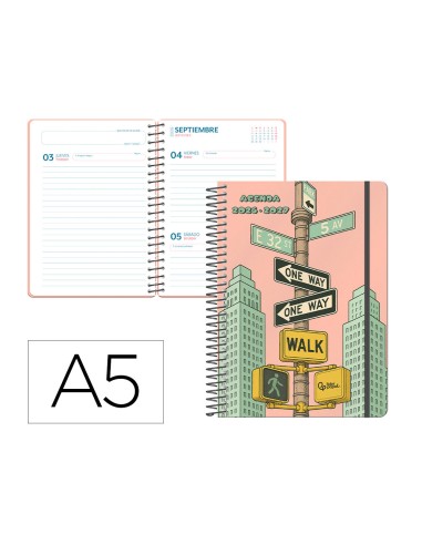 Agenda escolar liderpapel 26-27 espiral city...