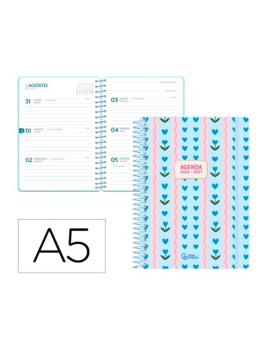 Agenda escolar liderpapel 26-27 espiral cottage...