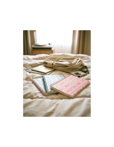 Agenda escolar liderpapel 26-27 espiral cottage a dia pagina a5 bilingue 80g papel fsc rosa fresas
